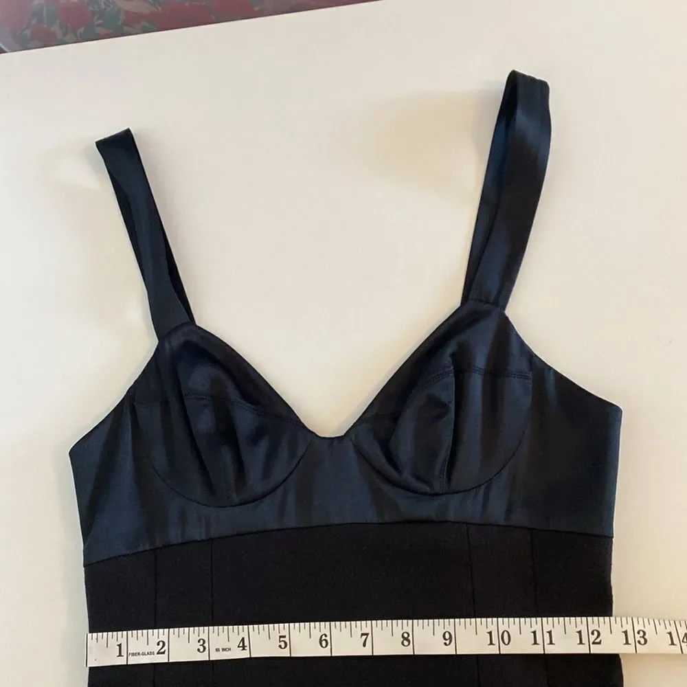 Rebecca Taylor Black Wool and Lastol Bustier Style Dress Size 2